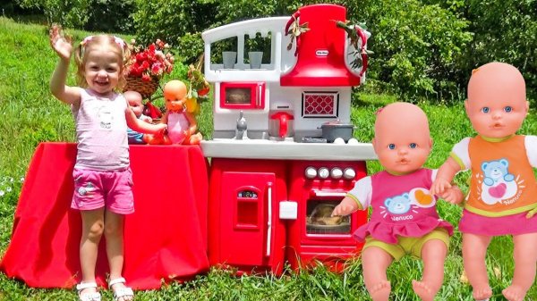 Кукла Беби бон и Детская кухня - Новые игрушки / Готовим для кукол пупсиков