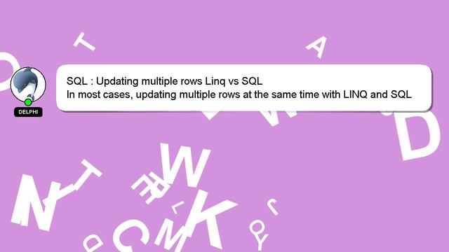 SQL : Updating multiple rows Linq vs SQL смотреть онлайн
