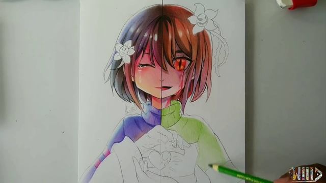 Drawing - Frisk vs Chara ( Undertale ) смотреть онлайн