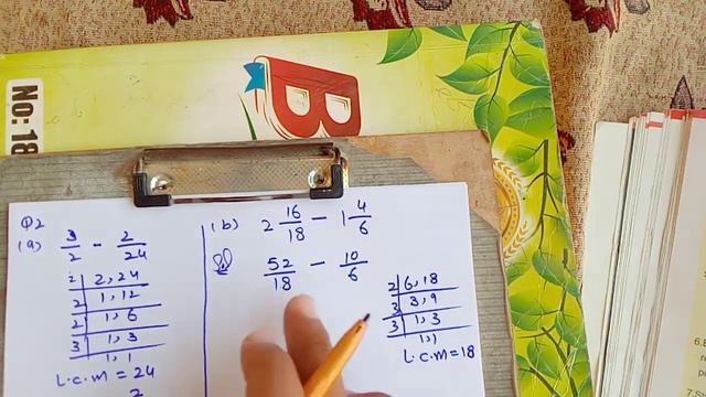Question 2 subtraction of fractions Exercise 1 unit 3 Fractions| class 5 Math kpktb ptb part-2 смотреть онлайн
