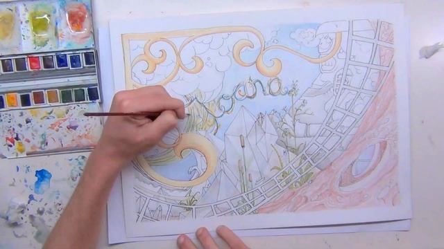 Timelapse Watercolor #1 Coloring with evilmorph - Gift to Joana смотреть онлайн