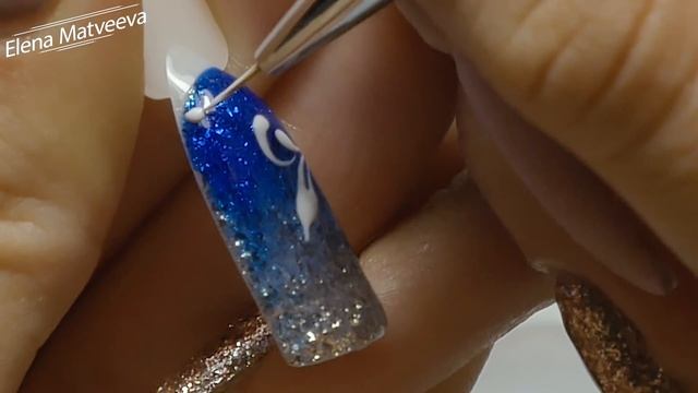 Вензеля пошагово ? Праздничный дизайн ногтей ? смотреть онлайн