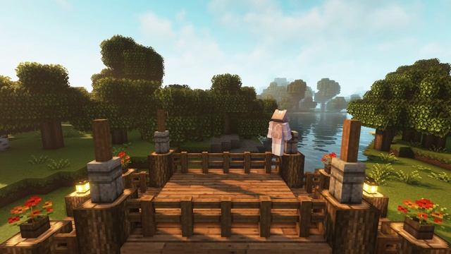 [Minecraft] ?? Aesthetic Bridge Tutorial / Cottagecore / Mizuno's 16 Craft Resource Pack