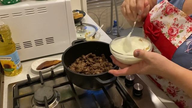 Телятина в сметанно-горчичном соусе! Жаркое из телятины! смотреть онлайн