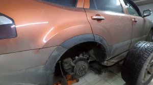 Замена задних колодок КИА МОХАВ