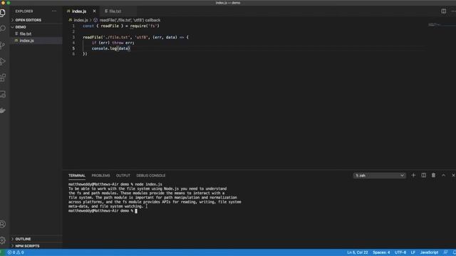 Reading Files With Node.js смотреть онлайн