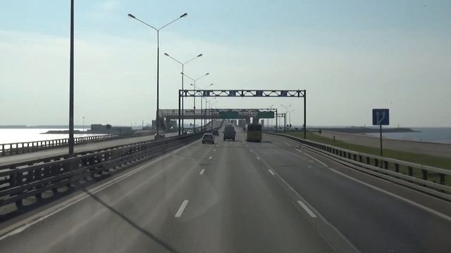 Кронштадт. Проезд через дамбу. Kronstadt. Passage through the dam. смотреть онлайн