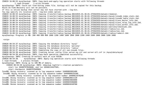 Issues with mysql enterprise backup, assertion failure on restore смотреть онлайн