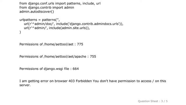 Django : 403 Forbidden error with Django and mod_wsgi смотреть онлайн
