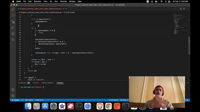 [alGo problem #5] longest substring same chars after replacement смотреть онлайн