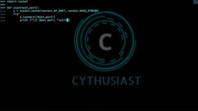 PYTHON HACKING - Simple Port Scanner | Cythusiast смотреть онлайн