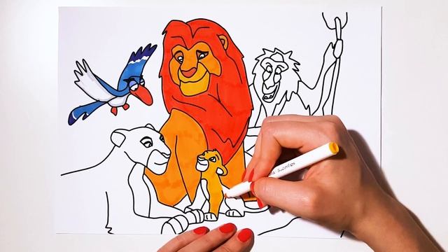 LION KING MOVIE 2019 - DRAWING AND COLORING THE LION KING DISNEY CHARACTERS смотреть онлайн