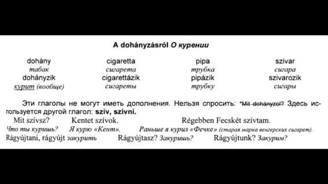 Венгерский язык Урок 85 - "Dohányzásról - О курении" смотреть онлайн