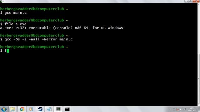'Hello world' with GCC on Cygwin смотреть онлайн