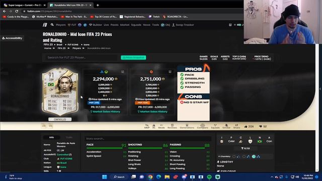 NO WAY?! 🚨91 MID ICON RONALDINHO PLAYER REVIEW - FIFA 23 ULTIMATE TEAM смотреть онлайн