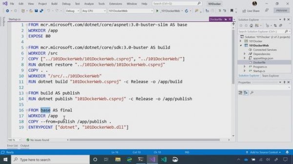 Docker Tooling in Visual Studio | Docker and .NET Core 101 [2 of 3]