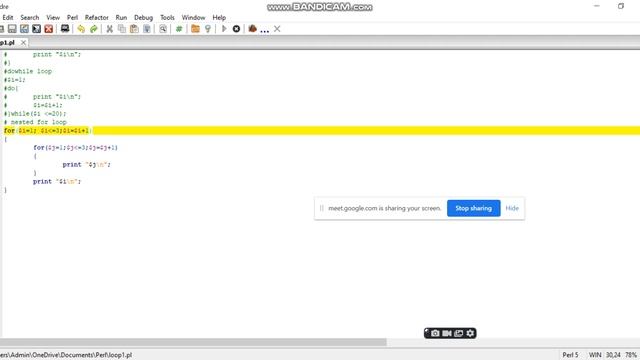 Nested for loop in perl смотреть онлайн