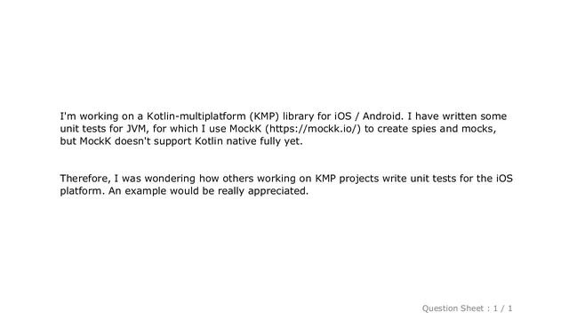 iOS : Kotlin Multiplatform: How to mock objects in a unit test for iOS смотреть онлайн