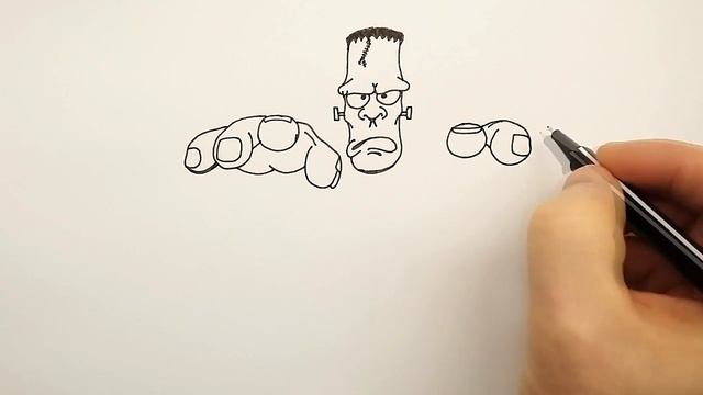 Halloween - How to Draw Frankenstein Step by Step - Halloween Drawings смотреть онлайн