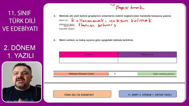 11. SINIF EDEBİYAT 2. DÖNEM 1. YAZILI I Edebiyat Dünyası смотреть онлайн
