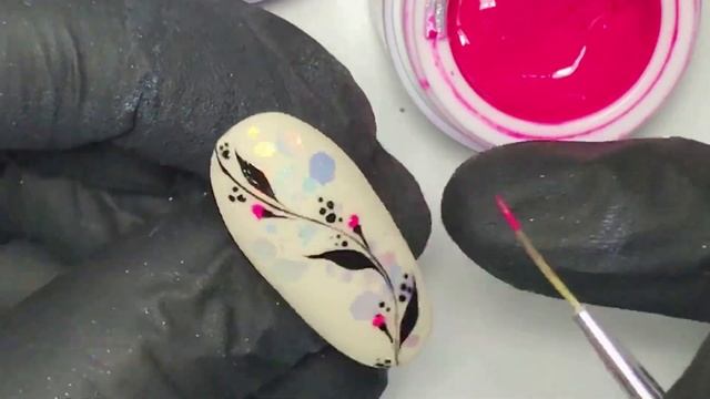 Веточка с бутонами Очень несложный весенний дизайн ногтей смотреть онлайн