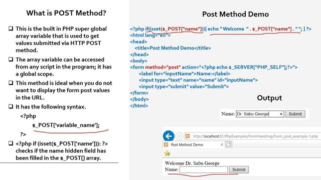 PHP Form Handling смотреть онлайн