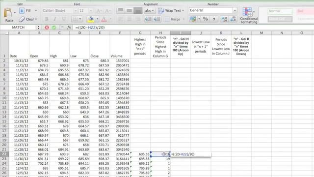 How to Calculate the Aroon Indicator in Excel смотреть онлайн