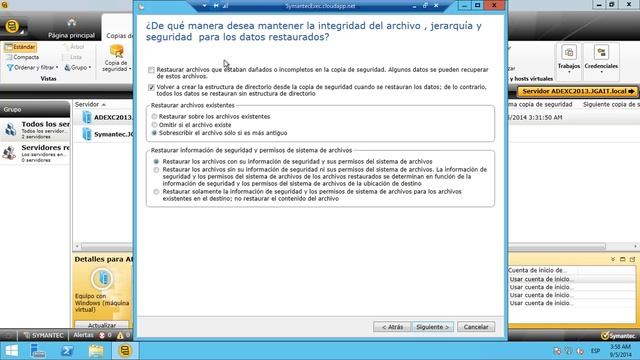 Symantec Backup Exec - Restaurar única copia de seguridad смотреть онлайн