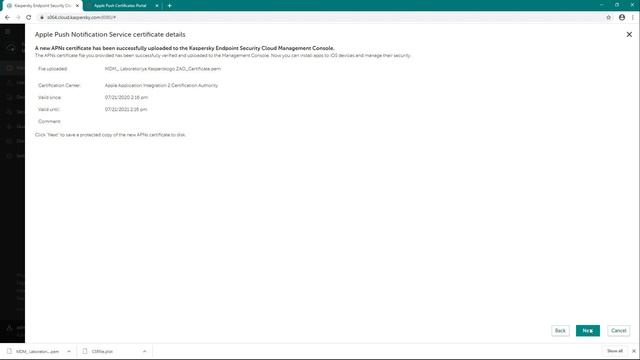 How to create and apply APN's certificate in Kaspersky Endpoint Security Cloud смотреть онлайн