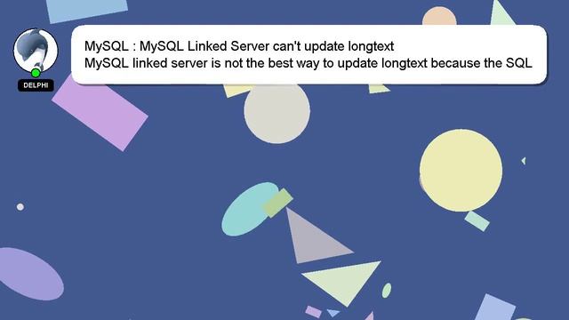 MySQL : MySQL Linked Server can't update longtext смотреть онлайн