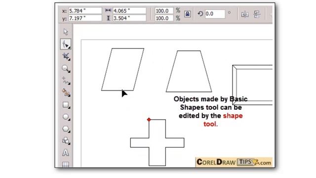 Basic Shapes tool in CorelDraw смотреть онлайн