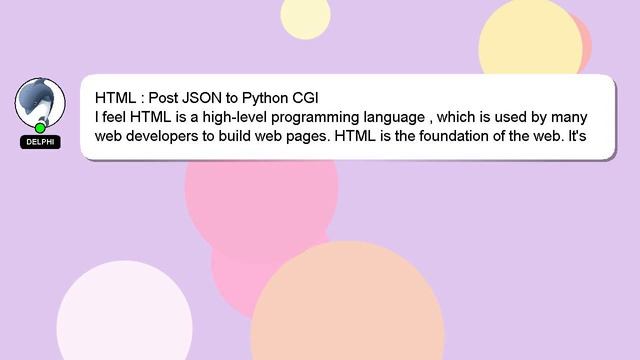 HTML : Post JSON to Python CGI смотреть онлайн