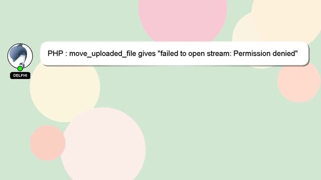 PHP : move_uploaded_file gives "failed to open stream: Permission denied" error смотреть онлайн