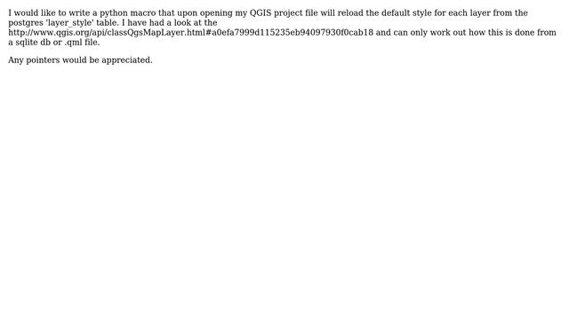 GIS: How to load the layer style from Postgresql with Python? смотреть онлайн