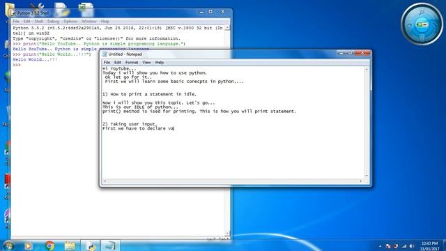 Basic Python: print, user inputs. смотреть онлайн