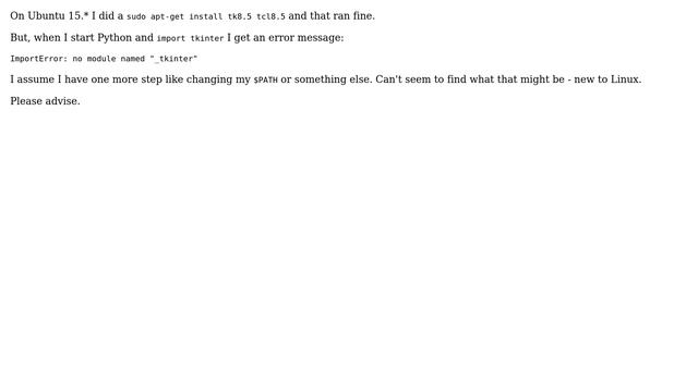 Ubuntu: What is last step in installation of Tcl/Tk on Ubuntu 15 смотреть онлайн