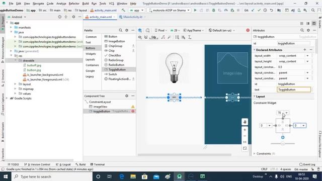 Toggle Button in Android Kotlin смотреть онлайн