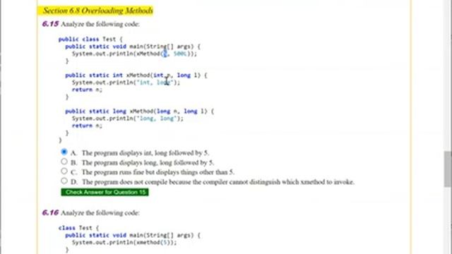 Daniel Liang Java Chapter 6 Multiple Choice Questions смотреть онлайн