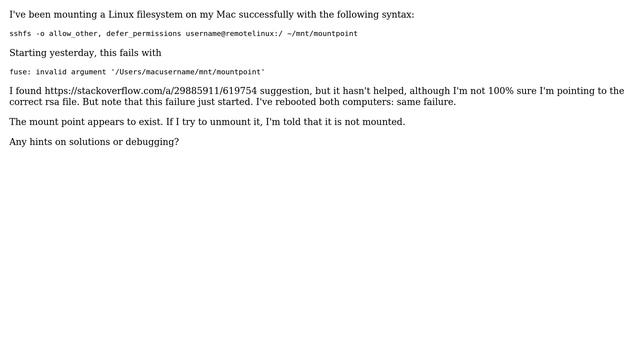 fuse: invalid argument, MacOS смотреть онлайн