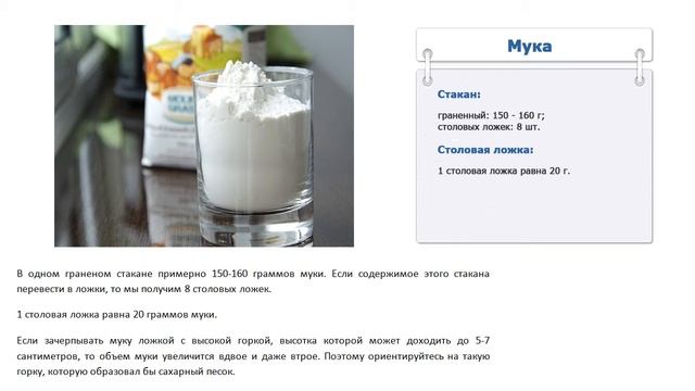Сколько весит стакан муки смотреть онлайн