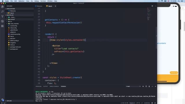 34 Getting contacts || React native for beginner to advance full course смотреть онлайн
