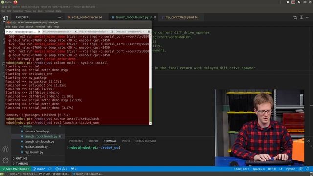 Using ros2_control to drive our robot (off the edge of the bench...) смотреть онлайн