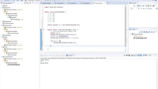 Java - Scores to Grade using Scanner смотреть онлайн