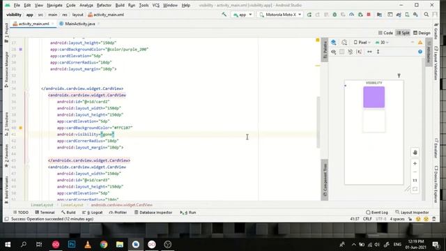 Concept of Set Visibility in Android Studio смотреть онлайн