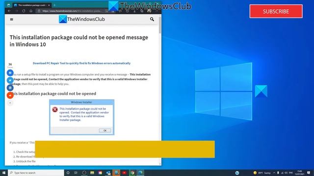 This installation package could not be opened message in Windows смотреть онлайн
