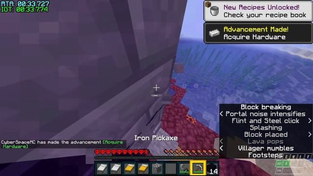 Minecraft Hardcore Speedrun: End Enter in 1 Minute [1:09] смотреть онлайн