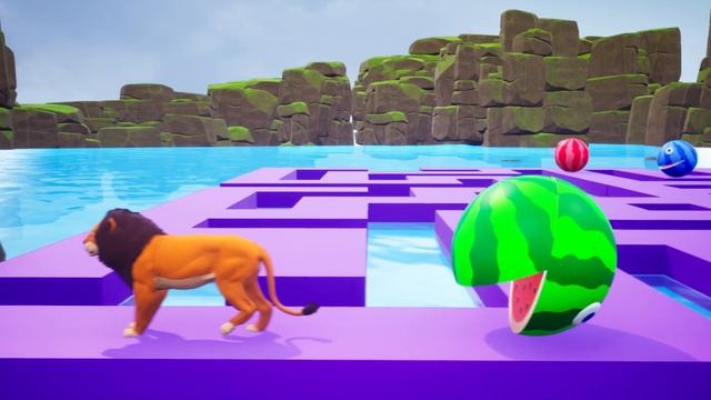 Pacman Maze | Pacman Vs Elephant, Gorilla, Lion, Bear | Funny Cartoon Animals Vs PacMan Game