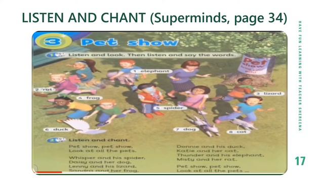 ENGLISH YEAR 1 : UNIT 3 - PET SHOW (VOCABULARY) SUPERMINDS PAGE 34 смотреть онлайн