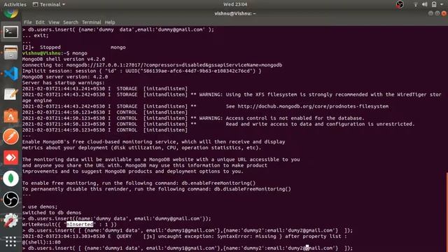 Insert Document Into Collection | Part #5 | MongoDB tutorial in Hindi смотреть онлайн