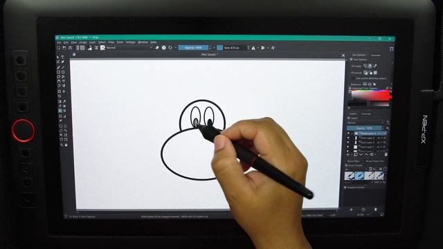 Drawing a dog puppy in Krita on a XPPen Tablet смотреть онлайн